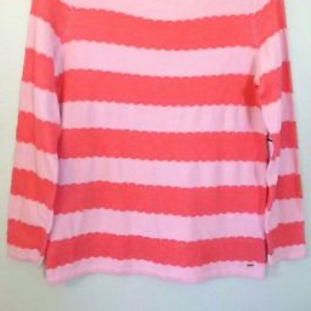 Tommy Hilfiger Sweater size L Pink Coral Striped - Picture 4 of 7